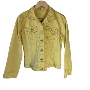 CABI Yellow‎ Denim Classic Jean Jacket Style #253 Sz S